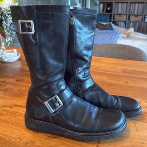 Donald Pliner Black Boots with Red Interior